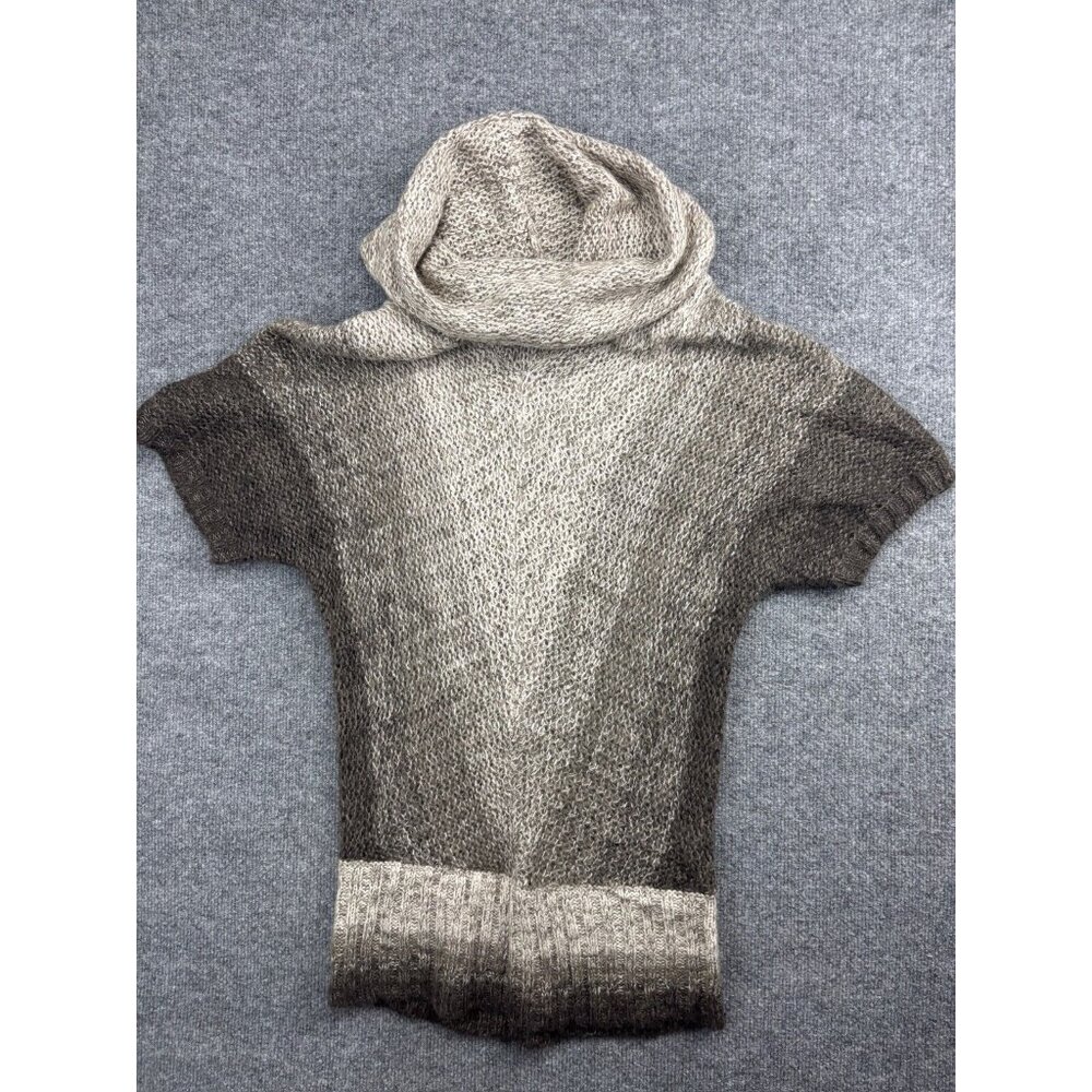 Fenn Wright Mason Short Sleeve Sweater Women's S Brown Cowl Neck Wool Blend